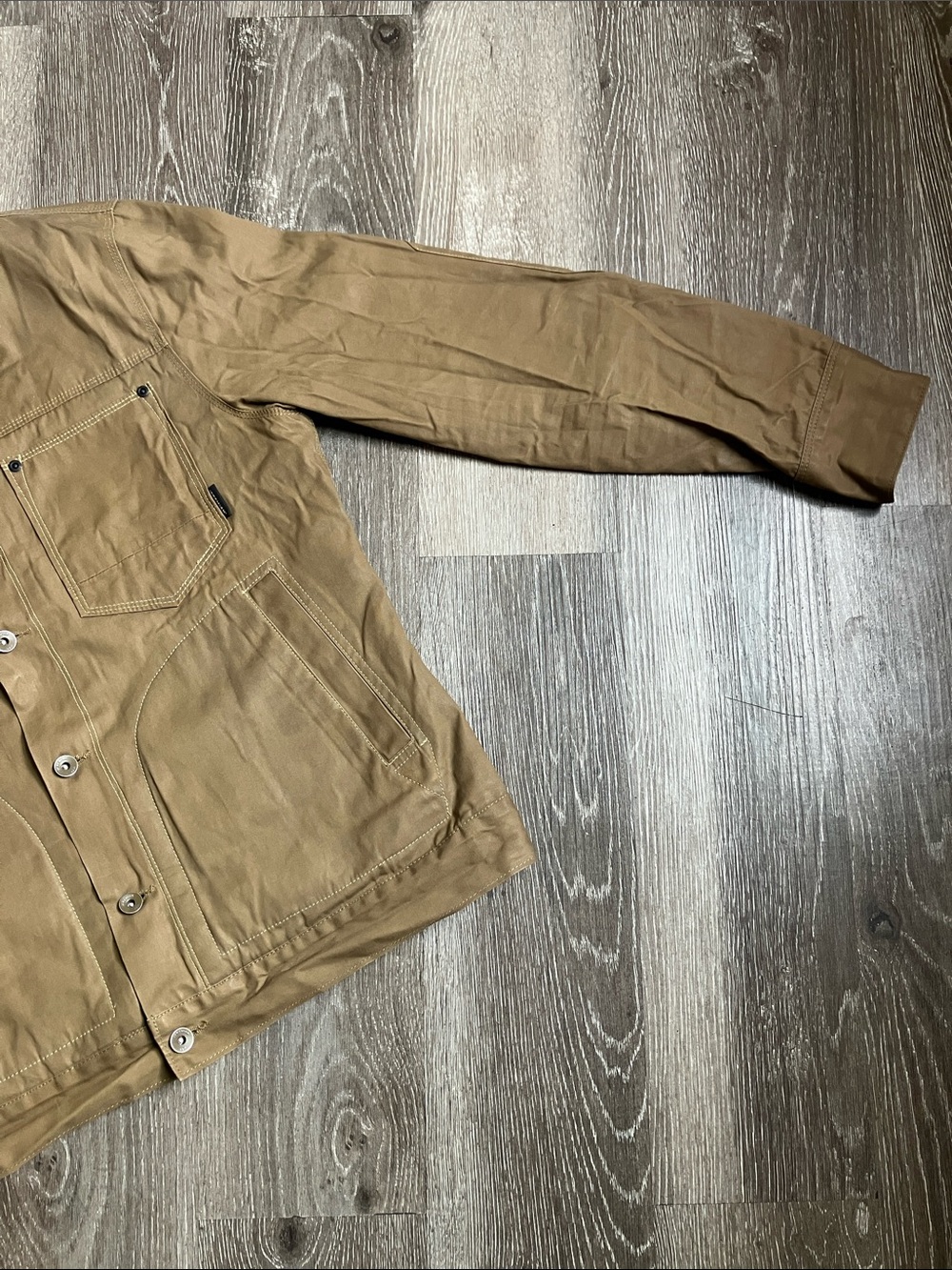 Jeremiah tan canvas jacket blue patterned blanket lining. - Picture 9 of 17